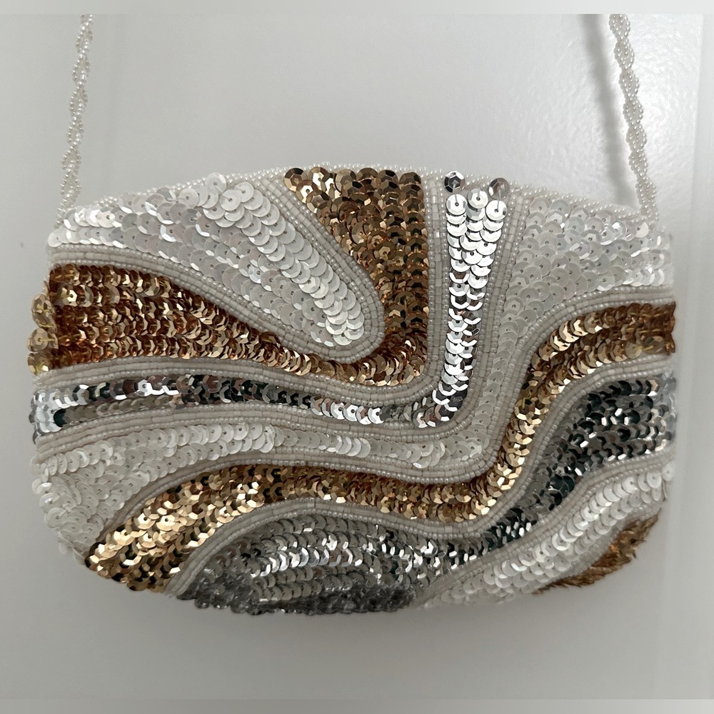 Evening bag, sequins and beads, designer Carla Marchi.